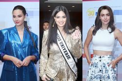 Bộ 3 Hoa hậu Hoàn vũ Catriona Gray - Natalie Glebova - Harnaaz Sandhu đọ sắc tại Việt Nam