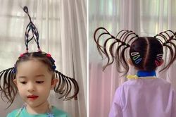 Người mẹ Thái Lan ngày nào cũng tạo kiểu tóc 'kỳ thú' cho con gái, dân mạng cực ấn tượng