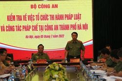 Kiểm tra việc tổ chức thi hành pháp luật và công tác pháp chế tại Công an TP Hà Nội