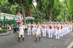Đoàn nhạc cảnh sát các nước ASEAN+ khuấy động không gian phố đi bộ hồ Hoàn Kiếm