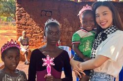 Hoa hậu Nguyễn Thúc Thùy Tiên 'gây sốt' với video dạy em bé người Angola hát tiếng Việt
