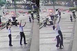 Bé gái rơi từ tầng 6 sống sót kỳ diệu nhờ 2 người đi đường