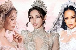 Nàng hậu Việt đọ sắc trong chiếc váy cưới: Ngọc Châu như 'nàng tiên hoa', Tiểu Vy kiêu sa