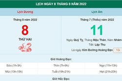 Xem lịch ngày 8 tháng 8 năm 2022 là ngày tốt hay xấu?