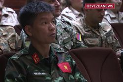 Video đội Việt Nam dự lễ bốc thăm môn 'Kinh tuyến' ở Army Games 2022