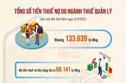 Tổng số tiền thuế nợ do ngành Thuế quản lý tính đến ngày 31/7/2022