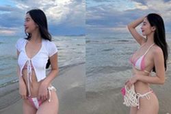 Jun Vũ 'chiêu đãi' dân tình với bikini tí hon khoe dáng ngày càng 'bén'
