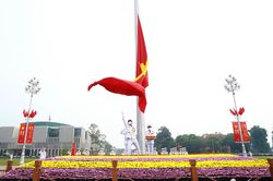 Lễ thượng cờ dịp Quốc khánh ở quảng trường Ba Đình
