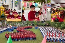Phú Thọ: Xếp hình bản đồ Việt Nam, mặc áo the hát Xoan ngày khai giảng
