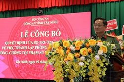 Thành lập Phòng An ninh mạng thuộc Công an tỉnh Tây Ninh