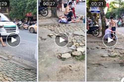 Mâu thuẫn việc trả tiền taxi, nhân viên cơ sở tẩm quất người mù đánh nhau trên phố