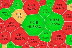 Dòng tiền sụt mạnh, VN-Index suýt đỏ