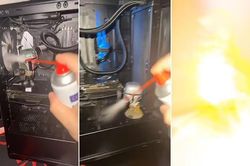 Khoảnh khắc lửa bùng lên thiêu rụi căn phòng do thanh niên vệ sinh máy tính