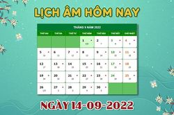 Xem lịch âm hôm nay thứ Tư ngày 14/9