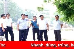 Bí thư Tỉnh ủy kiểm tra thi công dự án hồ công viên Văn Lang
