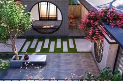 Nhà vườn xây theo lối cổ, hồ nước và cây xanh mát mẻ gọi bầy chim về