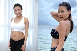 Từng stress vì tăng 24kg khi bầu, Thúy Diễm giờ sở hữu body thon gọn
