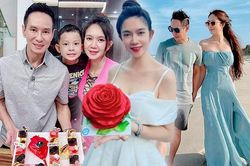 Sinh nhật Lý Hải, bà xã diện 2 bộ đầm cắt xẻ gợi cảm