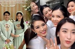 Ngày vui của Bình An - Phương Nga: Dàn 'bê tráp' sang xịn mịn, toàn hoa hậu hạng A của Vbiz