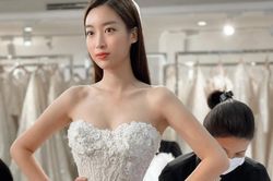 Hoa hậu Đỗ Mỹ Linh thử váy cưới