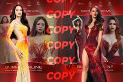 Váy dạ hội của Lê Hoàng Phương - Catriona Gray bị copy trắng trợn tại Miss Supranational VN