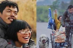 Chồng đạp xe đưa vợ bệnh nặng đi du lịch 'bụi'