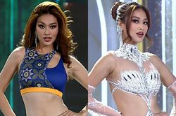 Thiên Ân lắc tóc, nhếch mày 'bùng cháy' đêm bán kết Miss Grand International 2022