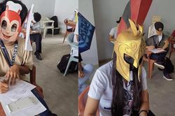 Cười xỉu với mũ chống quay cóp của cô giáo Philippines
