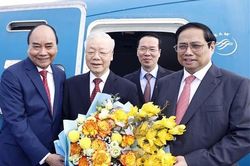 Tổng Bí thư Nguyễn Phú Trọng đến Bắc Kinh, bắt đầu thăm chính thức CHND Trung Hoa