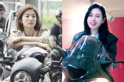 Cùng lái xe phân khối lớn, Song Hye Kyo cực ngầu, Son Ye Jin lộ bụng bầu vẫn chất chơi