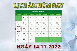 Lịch âm 14/11 - Tra cứu lịch âm hôm nay thứ 2 ngày 14/11/2022