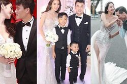 Thủy Tiên - Khánh Thi - Kim Cương: 3 người đẹp showbiz sinh con xong mới chịu mặc áo cô dâu