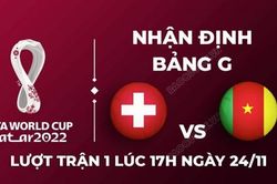 Nhận định trận đấu giữa Thụy Sĩ vs Cameroon, 17h00 ngày 24/11 - lịch thi đấu World Cup 2022