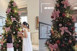 Trang trí Noel sớm tại biệt thự, Tăng Thanh Hà gây chú ý với cây thông khổng lồ