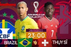 World Cup 2022: Tương quan trước trận Brazil - Thụy Sĩ, 23 giờ 28/11