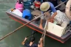 Clip ngư dân cứu sống nạn nhân nhảy cầu Bãi Cháy