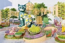 Đường hoa Nguyễn Huệ 2023 có 70 linh vật mèo cách điệu độc đáo