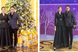 Vợ chồng Minh Tiệp sánh vai tại sự kiện đón Noel