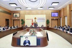 Hình ảnh Đảng đoàn Quốc hội làm việc với Ban Thường vụ Thành ủy TP.HCM