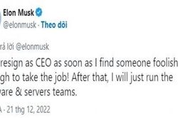 Tỷ phú Elon Musk từ chức Giám đốc điều hành Twitter