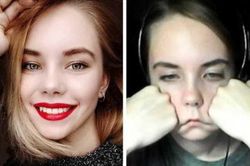 Giật mình với ảnh chị em khoe mặt mộc không xài app, không make-up