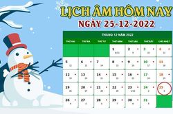 Lịch âm 25/12 - Tra cứu lịch âm hôm nay Chủ nhật ngày 25/12/2022