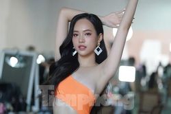 Số đo 87-59-95 ấn tượng của Á hậu Trịnh Thùy Linh