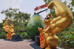 Linh vật mèo Bến Tre 2023 gây 'chấn động', netizen thốt lên: 'Tập gym không đều hay uống nước dừa quá đà'