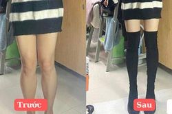 'Chân voi' hóa mi nhon trong 1 nốt nhạc, cô gái chứng minh sự lợi hại của boots đùi khiến chị em cực tâm đắc