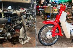 Xe Cub đồng nát 'lột xác' thành Honda DD đỏ tuyệt đẹp chỉ với 15 triệu