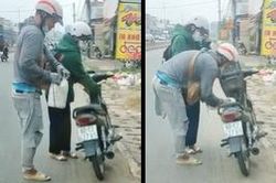 Phía sau chuyện 9X một chân giúp cô gái dắt xe trên đường gây sốt mạng