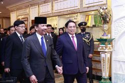 Hình ảnh Thủ tướng Phạm Minh Chính hội đàm với Quốc vương Brunei