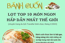 Bánh cuốn Việt Nam lọt top 10 món ngon hấp dẫn nhất thế giới