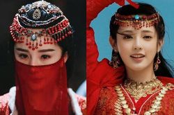 Tạo hình mỹ nữ Tây vực: Địch Lệ Nhiệt Ba đẹp kinh diễm, Bành Tiểu Nhiễm như bước ra từ nguyên tác